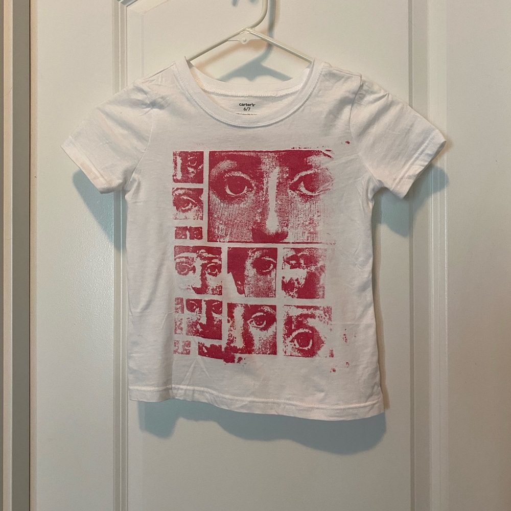 Screen printed pink top